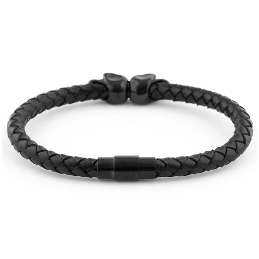 Pulseira Klav Skull Black - Couro