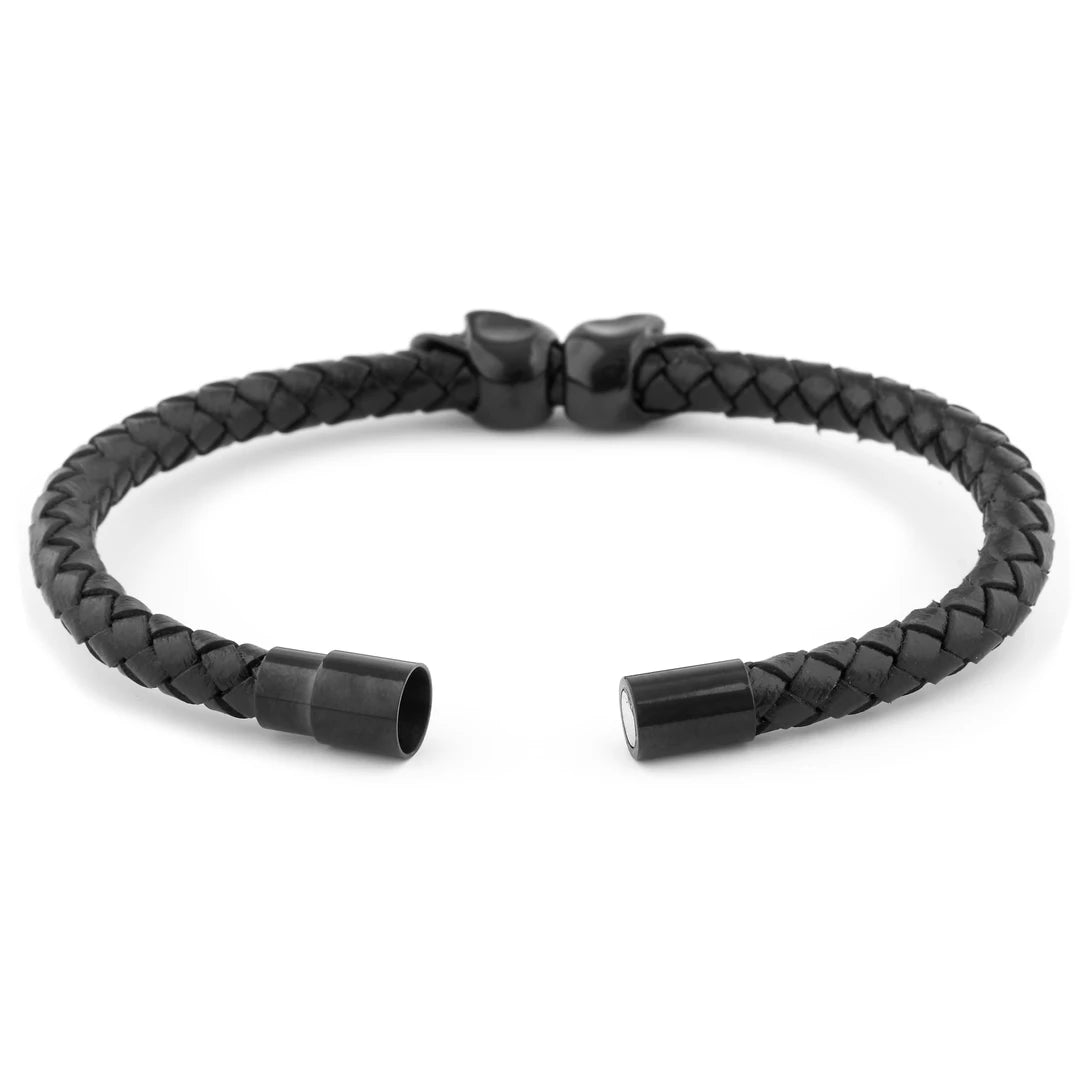 Pulseira Klav Skull Black - Couro
